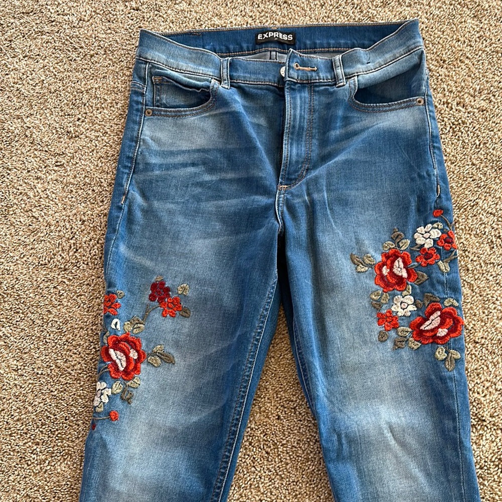 Express Embroidered Leggings High Rose Size 8